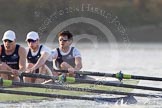 The Boat Race season 2014 - fixture OUBC vs German U23: The OUBC boat: 3 Karl Hudspith, 2 Chris Fairweather, bow Storm Uru..
River Thames between Putney Bridge and Chiswick Bridge,



on 08 March 2014 at 16:48, image #75