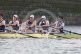 The Boat Race season 2014 - fixture OUBC vs German U23: The OUBC boat: 5 Malcolm Howard, 4 Thomas Swartz, 3 Karl Hudspith, 2 Chris Fairweather, bow Storm Uru..
River Thames between Putney Bridge and Chiswick Bridge,



on 08 March 2014 at 16:51, image #106