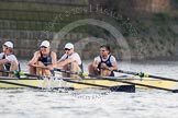 The Boat Race season 2014 - fixture OUBC vs German U23: The OUBC boat: 4 Thomas Swartz, 3 Karl Hudspith, 2 Chris Fairweather, bow Storm Uru..
River Thames between Putney Bridge and Chiswick Bridge,



on 08 March 2014 at 16:51, image #107