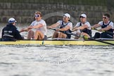 The Boat Race season 2014 - fixture OUBC vs German U23: The OUBC boat: Cox Laurence Harvey, stroke Constantine Louloudis, 7 Sam O’Connor, 6 Michael Di Santo, 5 Malcolm Howard..
River Thames between Putney Bridge and Chiswick Bridge,



on 08 March 2014 at 16:51, image #109