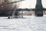 The Boat Race season 2014 - fixture OUBC vs German U23: The OUBC boat approaching Hammersmith Bridge..
River Thames between Putney Bridge and Chiswick Bridge,



on 08 March 2014 at 16:52, image #114