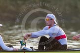 The Boat Race season 2014 - fixture OUBC vs German U23: The German U23-boat: Stroke Eike Kutzki..
River Thames between Putney Bridge and Chiswick Bridge,



on 08 March 2014 at 16:54, image #131