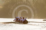 The Boat Race season 2014 - fixture OUBC vs German U23: The OUBC boat near Chiswick Eyot..
River Thames between Putney Bridge and Chiswick Bridge,



on 08 March 2014 at 16:55, image #140
