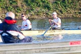 The Boat Race season 2014 - fixture OUBC vs German U23: The German U23-boat during a break between the two races: 2 Finn Knuppel, bow Jonas Wiesen..
River Thames between Putney Bridge and Chiswick Bridge,



on 08 March 2014 at 16:58, image #165