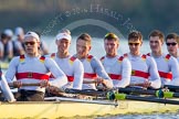The Boat Race season 2014 - fixture OUBC vs German U23: The German U23-boat: stroke Eike Kutzki, 7 Ole Schwiethal, 6 Arne Schwiethal, 5 Johannes Weissenfeld, 4 Maximilian Korge, 3 Malte Daberkow, 2 Finn Knuppel. In the background the leading OUBC boat..
River Thames between Putney Bridge and Chiswick Bridge,



on 08 March 2014 at 17:02, image #197