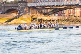 The Boat Race season 2014 - fixture OUBC vs German U23: The OUBC boat during the second race at Barnes Railway Bridge..
River Thames between Putney Bridge and Chiswick Bridge,



on 08 March 2014 at 17:07, image #237