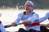 The Boat Race season 2014 - fixture OUBC vs German U23: The German U23 boat during the second race: Stroke Eike Kutzki..
River Thames between Putney Bridge and Chiswick Bridge,



on 08 March 2014 at 17:11, image #271