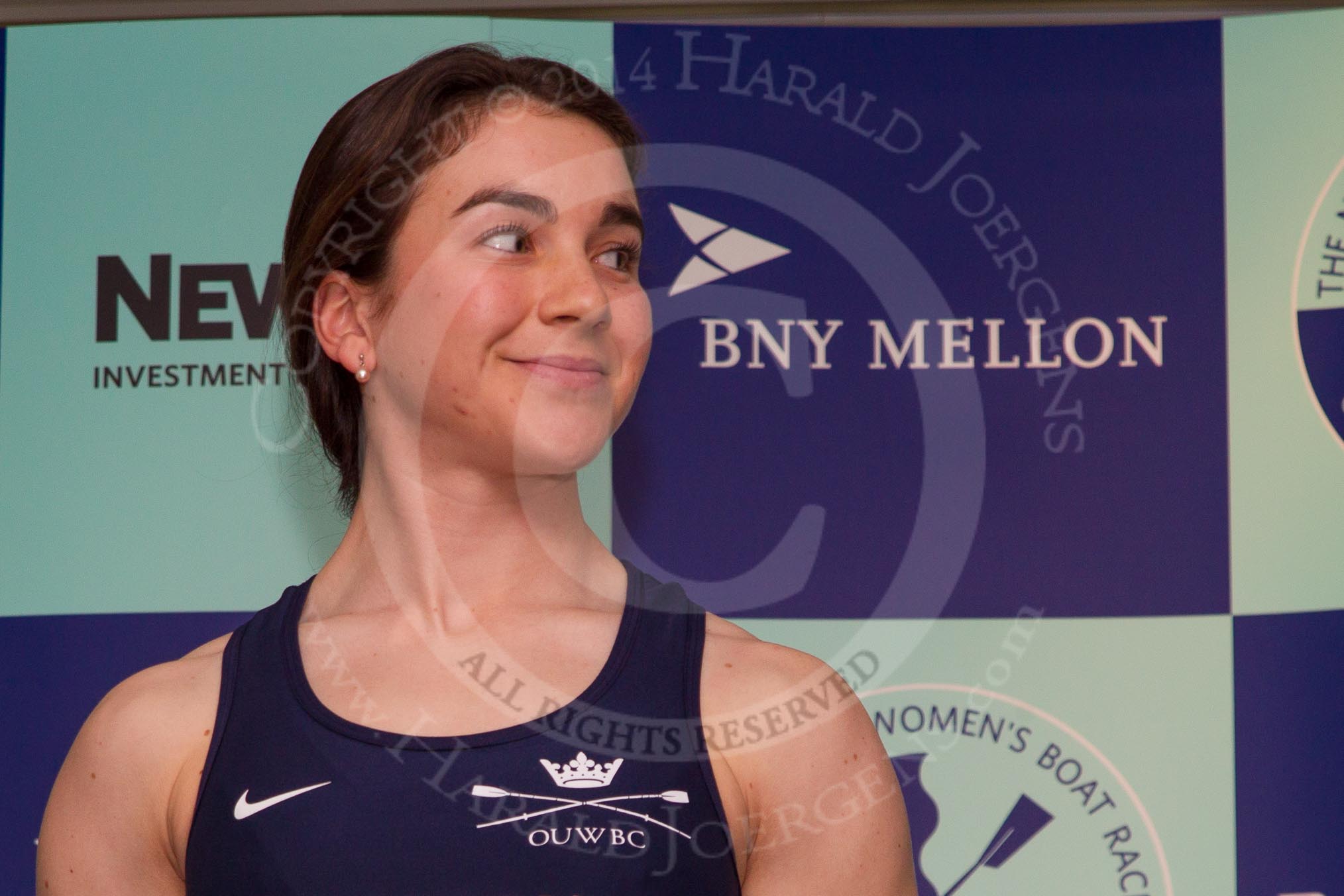 The Boat Race season 2014 - Crew Announcement and Weigh In: The 2014 Women's Boat Race crews: Oxford bow Elizabeth Fenje - 58.6kg..
BNY Mellon Centre,
London EC4V 4LA,
London,
United Kingdom,
on 10 March 2014 at 11:44, image #17