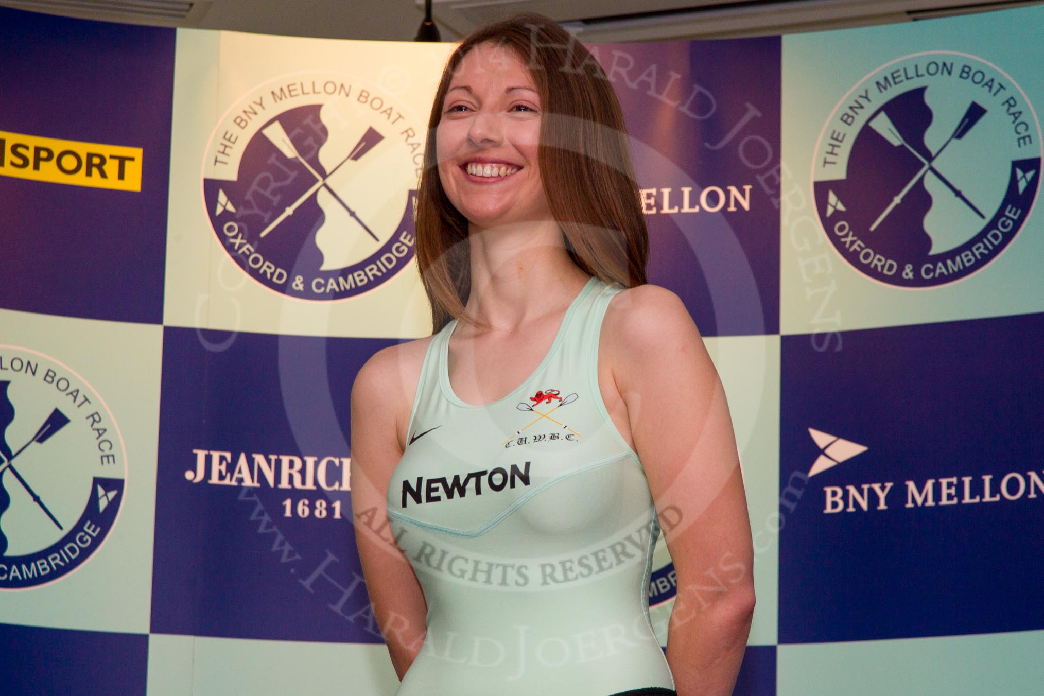 The Boat Race season 2014 - Crew Announcement and Weigh In: The 2014 Women's Boat Race crews: Cambridge cox Esther Momcilovic  - 52.4kg..
BNY Mellon Centre,
London EC4V 4LA,
London,
United Kingdom,
on 10 March 2014 at 11:51, image #57