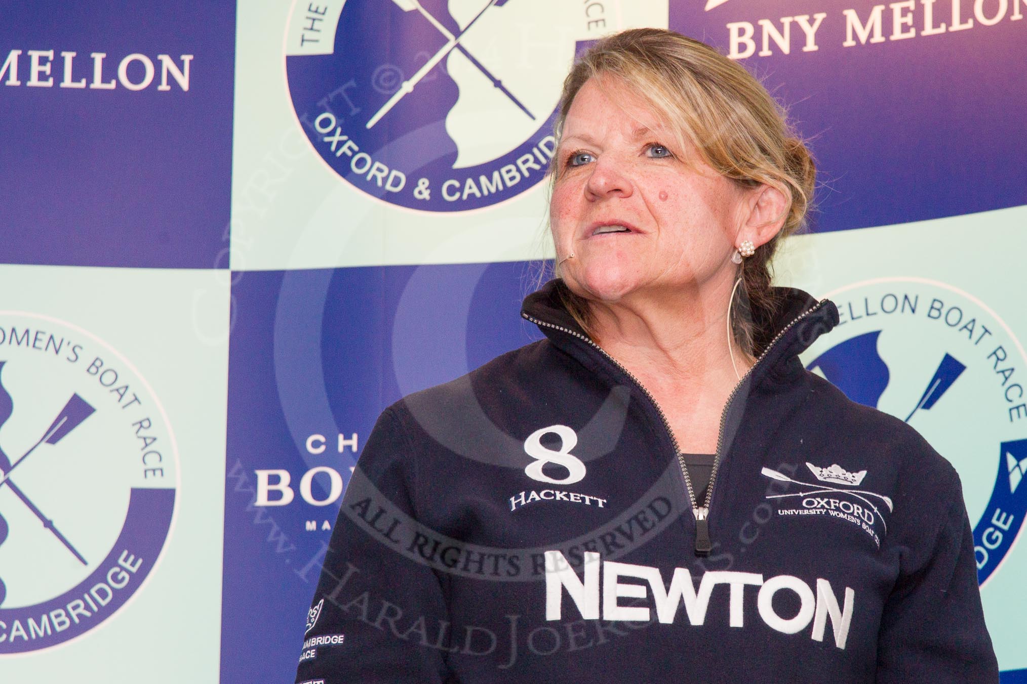 The Boat Race season 2014 - Crew Announcement and Weigh In: The 2014 Women's Boat Race coaches: Christine Wilson, Oxford..
BNY Mellon Centre,
London EC4V 4LA,
London,
United Kingdom,
on 10 March 2014 at 11:53, image #63