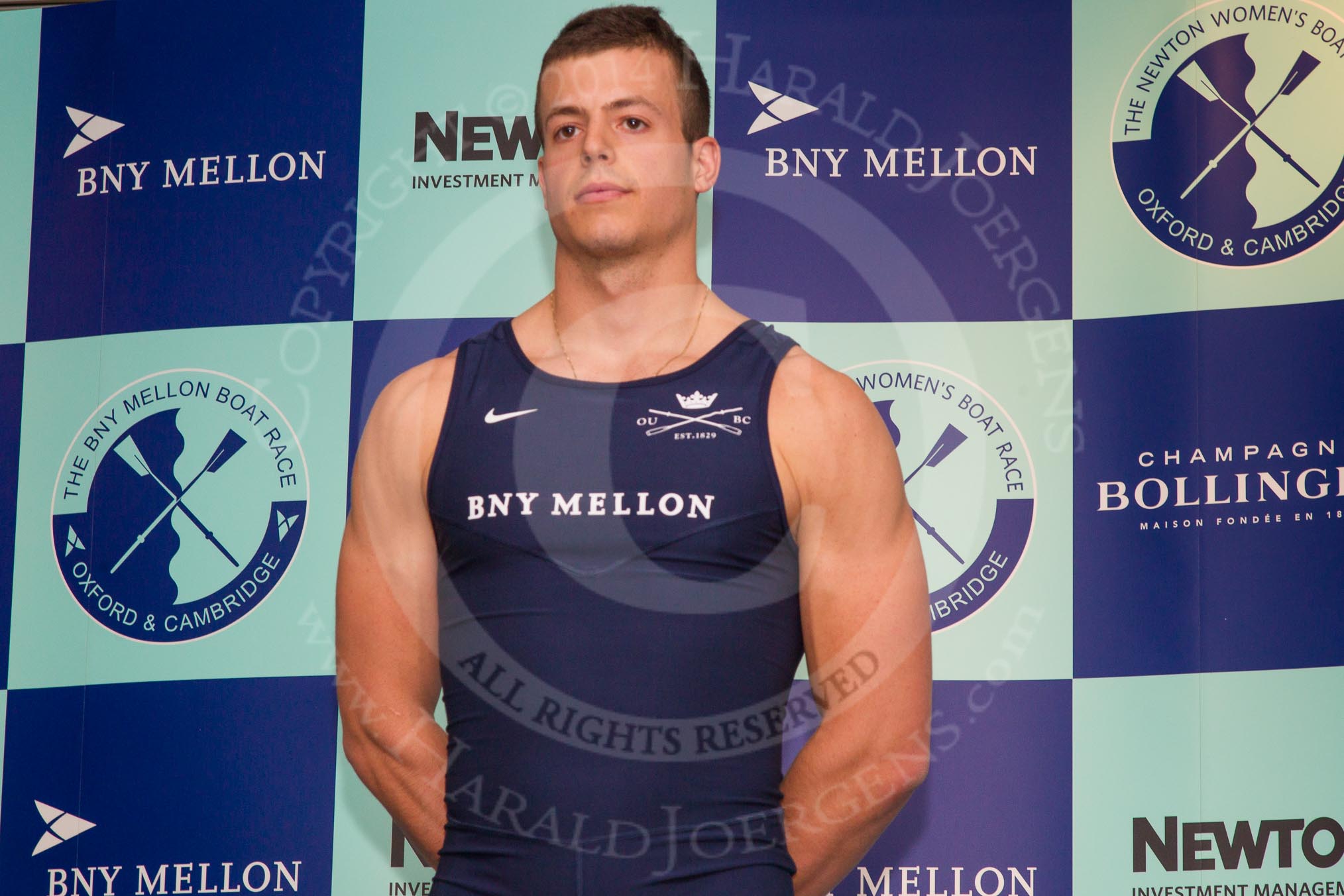 The Boat Race season 2014 - Crew Announcement and Weigh In: The 2014 Boat Race crews: Oxford 6 seat Michael DiSanto - 89.2kg..
BNY Mellon Centre,
London EC4V 4LA,
London,
United Kingdom,
on 10 March 2014 at 12:03, image #100