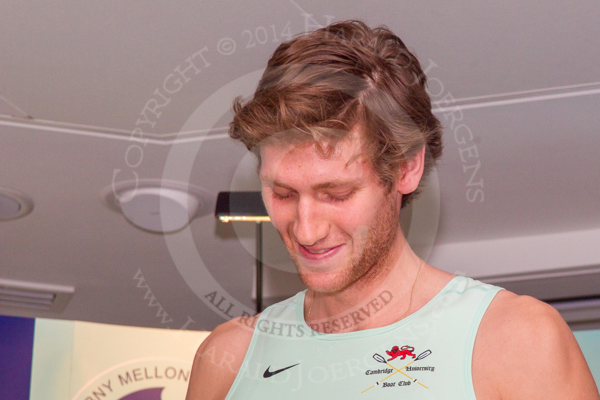 The Boat Race season 2014 - Crew Announcement and Weigh In: The 2014 Boat Race crews: Cambridge stroke Henry Hoffstot - 89.6kg..
BNY Mellon Centre,
London EC4V 4LA,
London,
United Kingdom,
on 10 March 2014 at 12:05, image #113