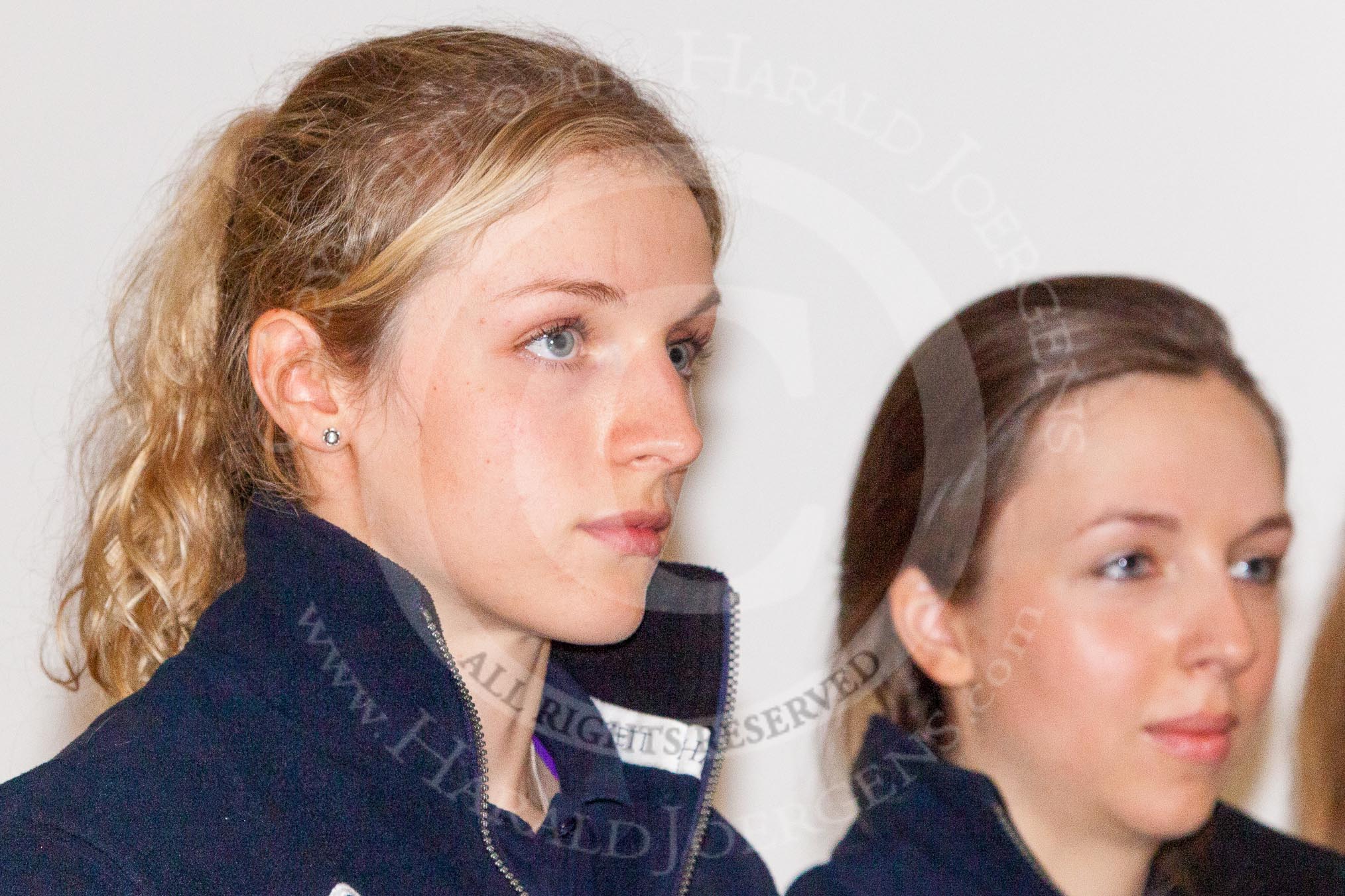 The crew of the Oxford reserve boat Osiris: Stroke Hannah Roberts.