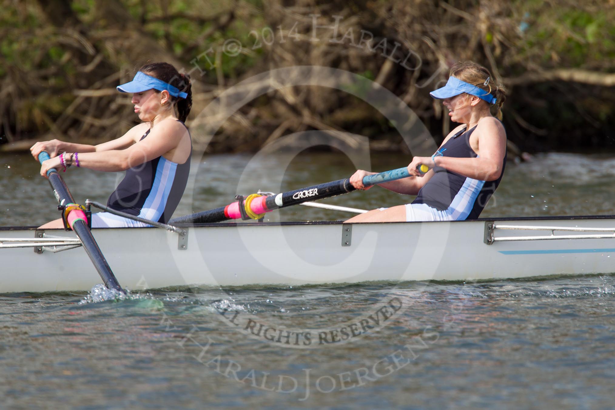 The Women's Boat Race and Henley Boat Races 2014: The Intercollegiate women's race. The Wadham College (Oxford) boat, 3 seat Lia Orlando, 2 Anne Binderup..
River Thames,
Henley-on-Thames,
Buckinghamshire,
United Kingdom,
on 30 March 2014 at 13:27, image #17