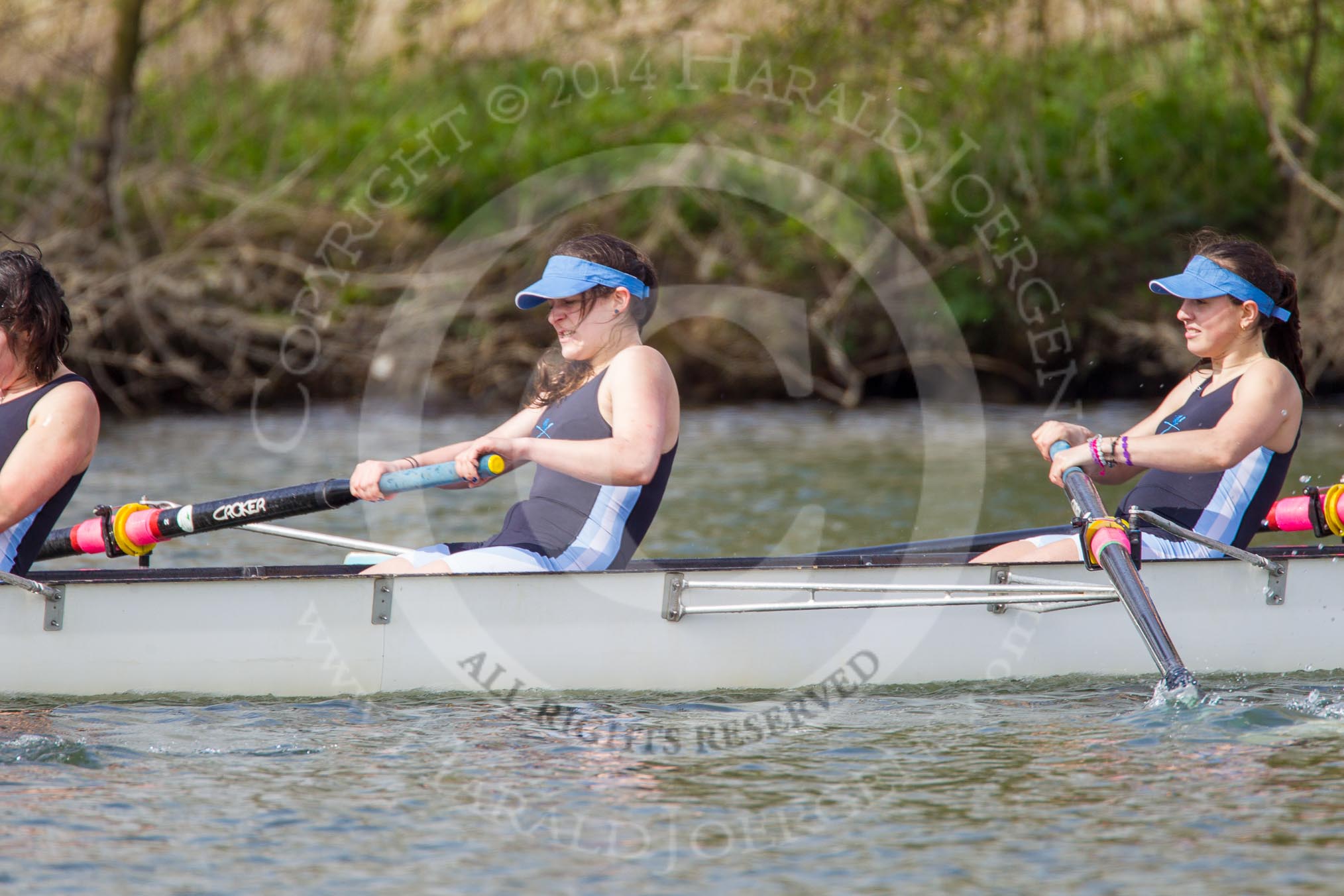 The Women's Boat Race and Henley Boat Races 2014: The Intercollegiate women's race. The Wadham College (Oxford) boat, 4 seat Rachel Anderson, 3 Lia Orlando..
River Thames,
Henley-on-Thames,
Buckinghamshire,
United Kingdom,
on 30 March 2014 at 13:27, image #19