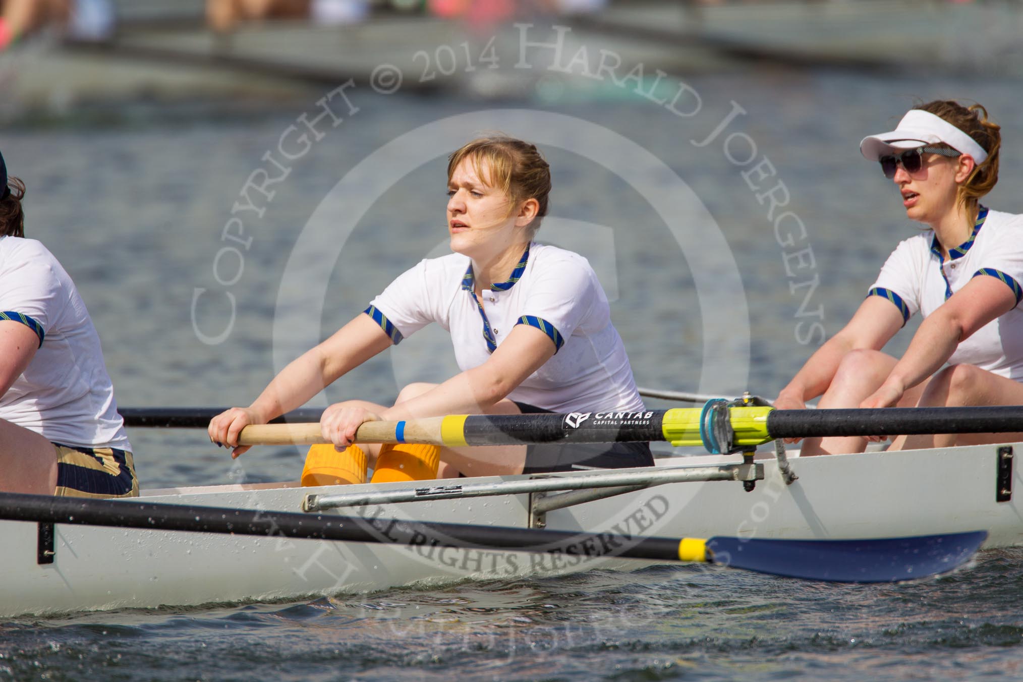 The Women's Boat Race and Henley Boat Races 2014: The Intercollegiate women's race. The Trinity College (Cambridge) boat, 3 seat Lydia Bass, 2 Alexa Pohl..
River Thames,
Henley-on-Thames,
Buckinghamshire,
United Kingdom,
on 30 March 2014 at 13:27, image #26