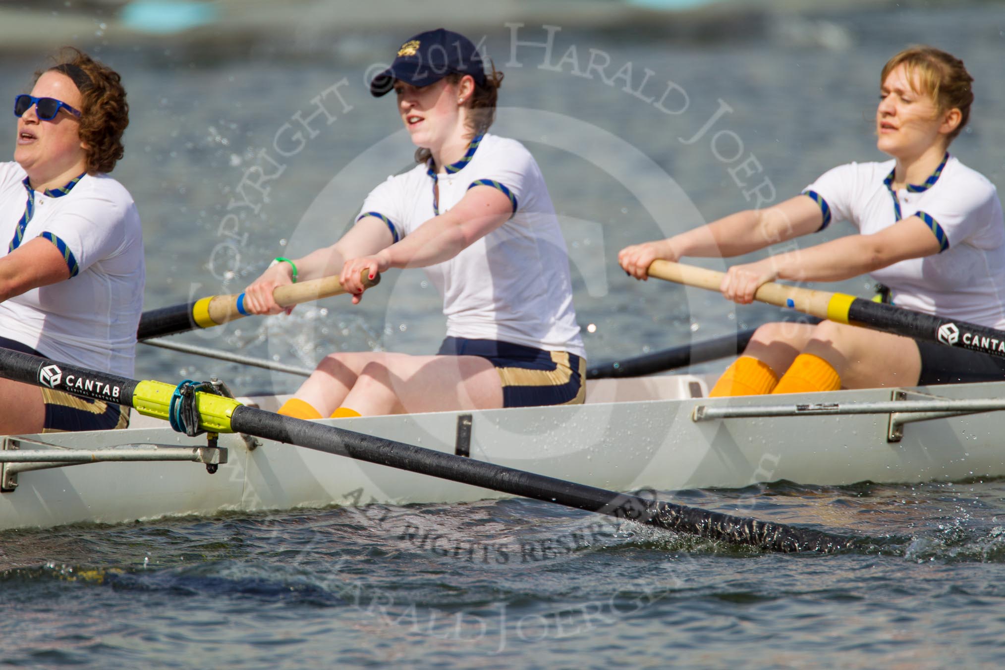 The Women's Boat Race and Henley Boat Races 2014: The Intercollegiate women's race. The Trinity College (Cambridge) boat, 5 seat Blanka Kesek, 4 Danielle Broadfoot, 3 Lydia Bass..
River Thames,
Henley-on-Thames,
Buckinghamshire,
United Kingdom,
on 30 March 2014 at 13:27, image #27