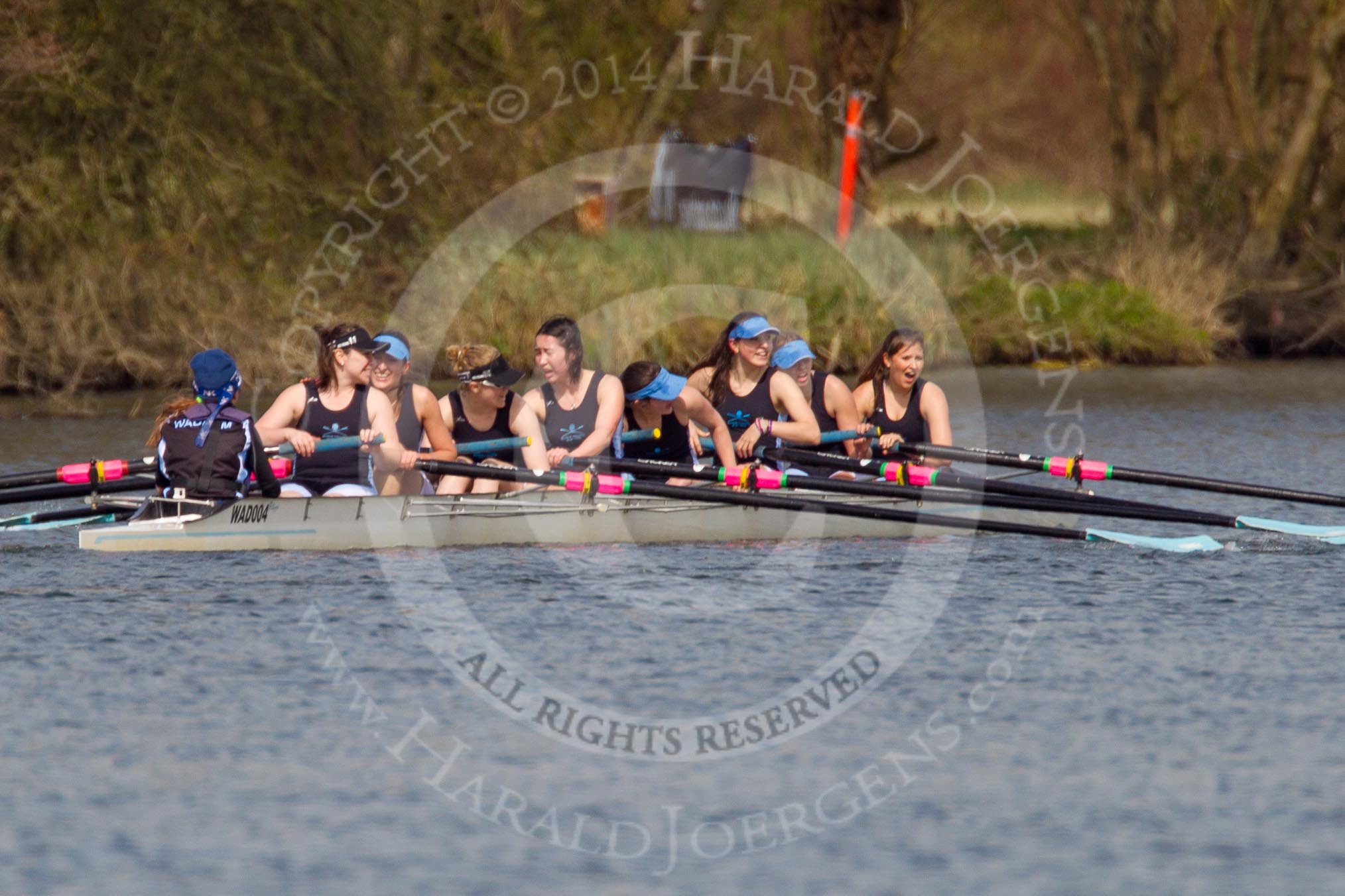 The Women's Boat Race and Henley Boat Races 2014: The Intercollegiate women's race. Victory for the Wadham College (Oxford) boat!.
River Thames,
Henley-on-Thames,
Buckinghamshire,
United Kingdom,
on 30 March 2014 at 13:28, image #49