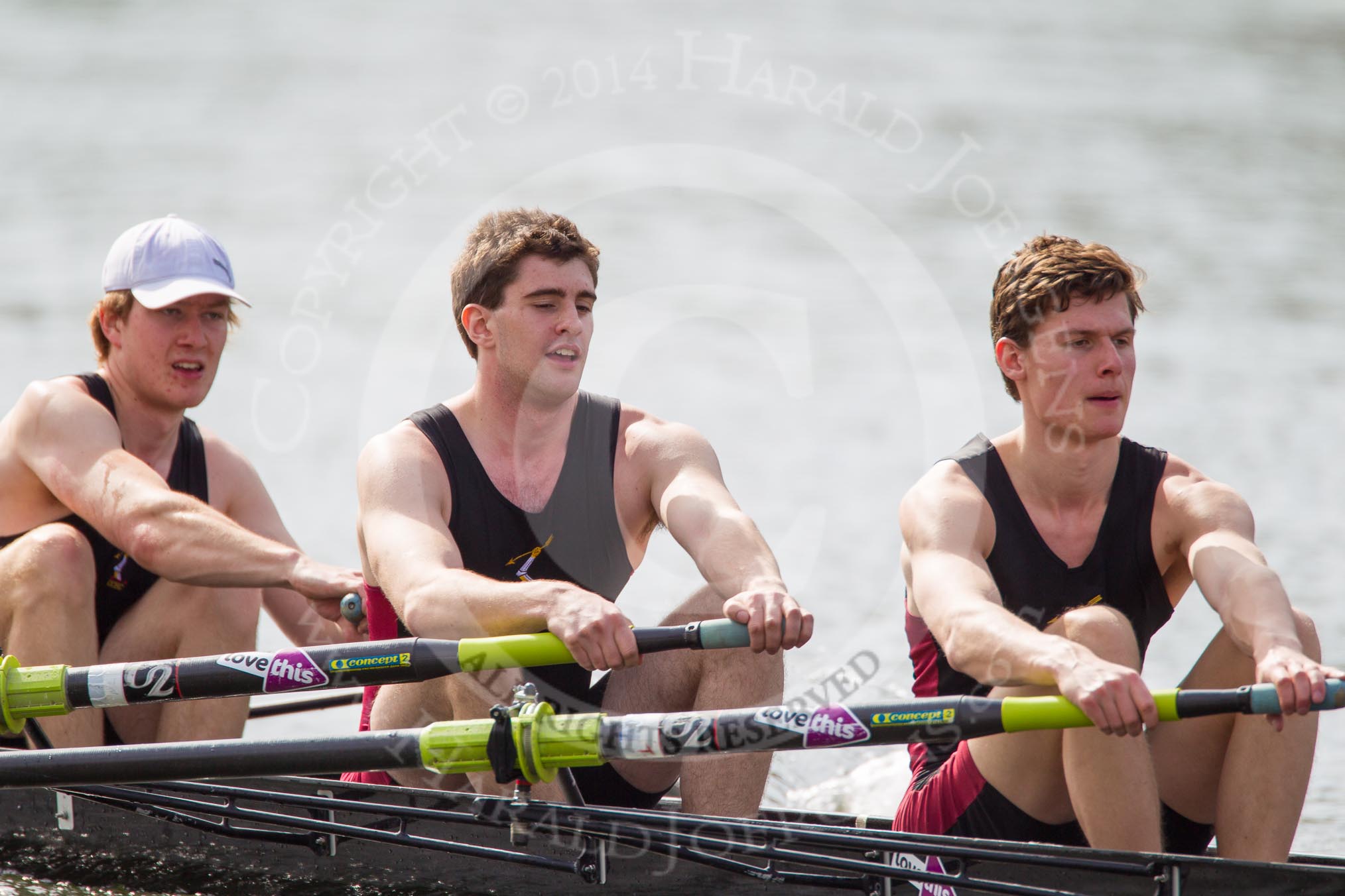 The Women's Boat Race and Henley Boat Races 2014: The Intercollegiate Men 's Race, in the Downing College boat in the 6 seat Andrew Niven, 7 Victor Van Campen, stroke Michael Whetnall..
River Thames,
Henley-on-Thames,
Buckinghamshire,
United Kingdom,
on 30 March 2014 at 14:00, image #134