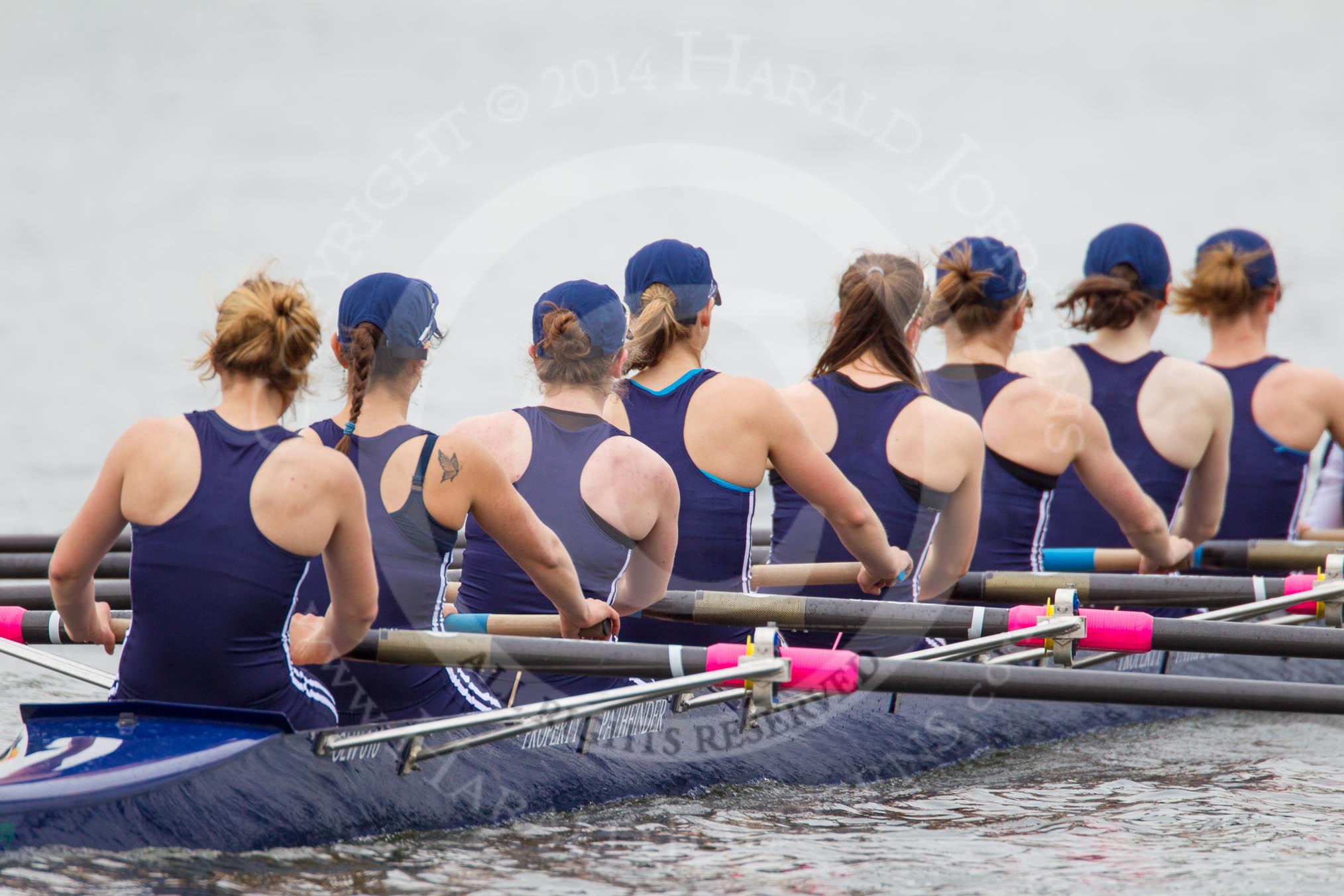 The Women's Boat Race and Henley Boat Races 2014: After the Lightweight Women's Boat Race, the OUWLRC boat on the way back..
River Thames,
Henley-on-Thames,
Buckinghamshire,
United Kingdom,
on 30 March 2014 at 14:57, image #262