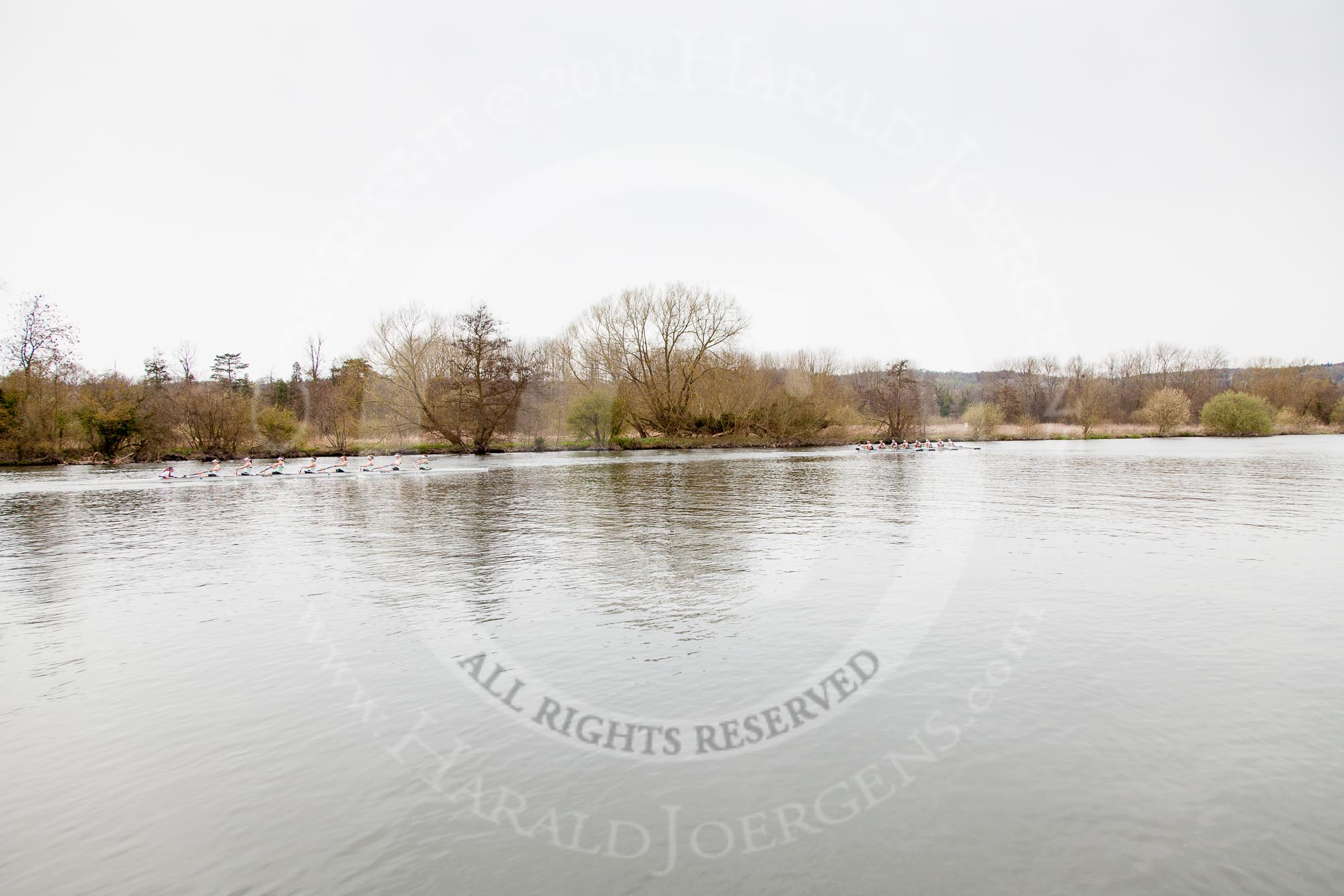 The Women's Boat Race and Henley Boat Races 2014: The Women's Boat Race, with Oxford in the lead..
River Thames,
Henley-on-Thames,
Buckinghamshire,
United Kingdom,
on 30 March 2014 at 15:14, image #299