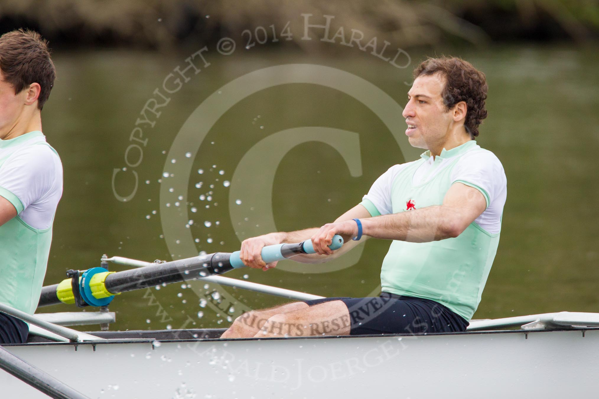 Photo 1403301540521D45914HaraldJoergens The Women's Boat Race and Henley Boat Races 2014: The Lightweight Men's Boat Race - OULRC vs CULRC. In the leading Cambridge boat 2 seat Emanuel Malek..
River Thames,
Henley-on-Thames,
Buckinghamshire,
United Kingdom,
on 30 March 2014 at 15:40, image #380