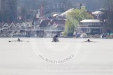 The Women's Boat Race and Henley Boat Races 2014: The Intercollegiate women's race - shortly after the start at Henley. The Wadham College (Oxford) boat is on the right, Trinity College (Cambridge) on the left..
River Thames,
Henley-on-Thames,
Buckinghamshire,
United Kingdom,
on 30 March 2014 at 13:25, image #5