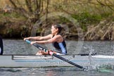 The Women's Boat Race and Henley Boat Races 2014: The Intercollegiate women's race. The Wadham College (Oxford) boat, bow Ani Zotti..
River Thames,
Henley-on-Thames,
Buckinghamshire,
United Kingdom,
on 30 March 2014 at 13:27, image #15