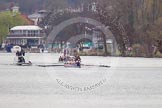 The Women's Boat Race and Henley Boat Races 2014: The Lightweight Women's Boat Race - OUWLRCin the lead, followed by the umpire's launch and the press..
River Thames,
Henley-on-Thames,
Buckinghamshire,
United Kingdom,
on 30 March 2014 at 14:47, image #216