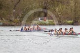 The Women's Boat Race and Henley Boat Races 2014: The Lightweight Women's Boat Race - OUWLRC are still in the lead, but the CUWBC Lightweights have reduced the distance..
River Thames,
Henley-on-Thames,
Buckinghamshire,
United Kingdom,
on 30 March 2014 at 14:50, image #245