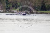 The Women's Boat Race and Henley Boat Races 2014: The Newton Women's Boat Race: Oxford is leading, here approaching Fawley Court..
River Thames,
Henley-on-Thames,
Buckinghamshire,
United Kingdom,
on 30 March 2014 at 15:13, image #286