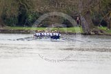 The Women's Boat Race and Henley Boat Races 2014: The Newton Women's Boat Race: Oxford is leading, here approaching Fawley Court..
River Thames,
Henley-on-Thames,
Buckinghamshire,
United Kingdom,
on 30 March 2014 at 15:13, image #288