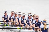 The Women's Boat Race and Henley Boat Races 2014: After winning the Newton Women's Boat Race, the Oxford crew is rowing back to Henley. Bow Elizabeth Fenje, 2 Alice Carrington-Windo, 3 Maxie Scheske, 4 Lauren Kedar, 5 Nadine Graedel Iberg, 6 Laura Savarese, 7 Anastasia Chitty, stroke Amber de Vere, cox Erin Wysocki-Jones..
River Thames,
Henley-on-Thames,
Buckinghamshire,
United Kingdom,
on 30 March 2014 at 15:22, image #340
