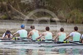 The Women's Boat Race and Henley Boat Races 2014: The Lightweight Men's Boat Race - OULRC vs CULRC, Cambridge is leading: Cox Callum Mantell, stroke Andrzej Hunt, 7 Giovanni Bergamo Andreis, 6 Will Hayes, 5 Nikodem Szumilo, 4 Andrei Lebed..
River Thames,
Henley-on-Thames,
Buckinghamshire,
United Kingdom,
on 30 March 2014 at 15:40, image #373