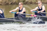 The Women's Boat Race and Henley Boat Races 2014: The Lightweight Men's Boat Race - OULRC vs CULRC. In the Oxford boat 3 seat Marcus Henglein, 2 David Zimmer..
River Thames,
Henley-on-Thames,
Buckinghamshire,
United Kingdom,
on 30 March 2014 at 15:40, image #388