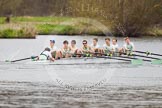 The Women's Boat Race and Henley Boat Races 2014: The Lightweight Men's Boat Race - OULRC vs CULRC. The leading Cambridge boat is approaching the finish line..
River Thames,
Henley-on-Thames,
Buckinghamshire,
United Kingdom,
on 30 March 2014 at 15:40, image #394