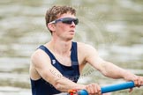 The Women's Boat Race and Henley Boat Races 2014: After the Lightweight Men's Boat Race - the Oxford Eight is rowing back to Henley. Here bow seat Dan Bowen..
River Thames,
Henley-on-Thames,
Buckinghamshire,
United Kingdom,
on 30 March 2014 at 15:48, image #419