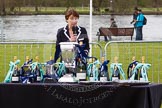 The Women's Boat Race and Henley Boat Races 2014: Nanda Pirie, Chair of the Henley Boat Races Executive Committee, speaking before the start of the price giving..
River Thames,
Henley-on-Thames,
Buckinghamshire,
United Kingdom,
on 30 March 2014 at 16:37, image #459