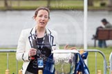 The Women's Boat Race and Henley Boat Races 2014: Sophie Hosking MBE, gold medalist at the 2012 Olympics lightweight double scullts, about to present the trophies..
River Thames,
Henley-on-Thames,
Buckinghamshire,
United Kingdom,
on 30 March 2014 at 16:48, image #466