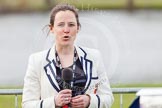The Women's Boat Race and Henley Boat Races 2014: Sophie Hosking MBE, gold medalist at the 2012 Olympics lightweight double scullts, about to present the trophies..
River Thames,
Henley-on-Thames,
Buckinghamshire,
United Kingdom,
on 30 March 2014 at 16:48, image #467