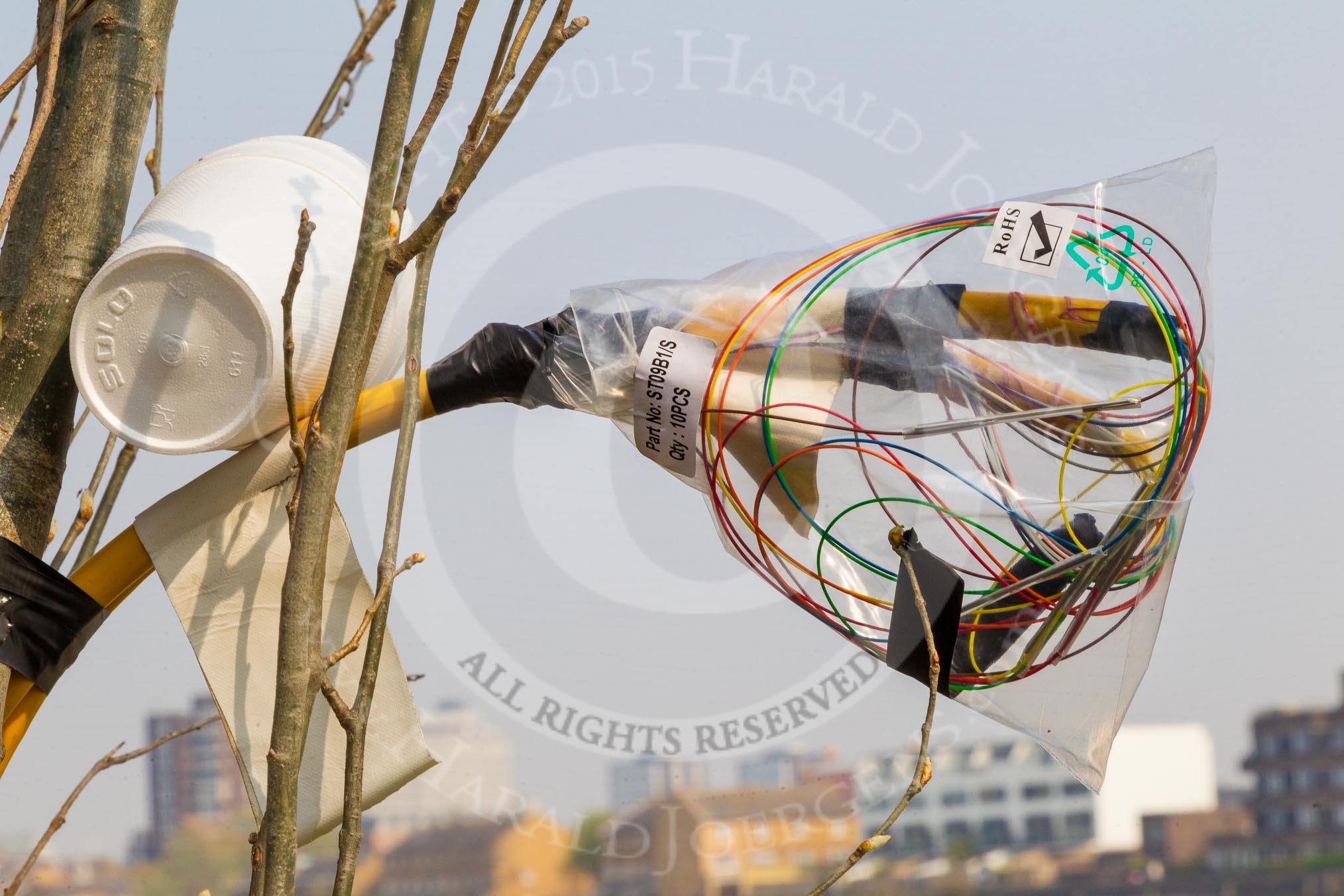 Boat Race art - two connected cables for the live broadcast