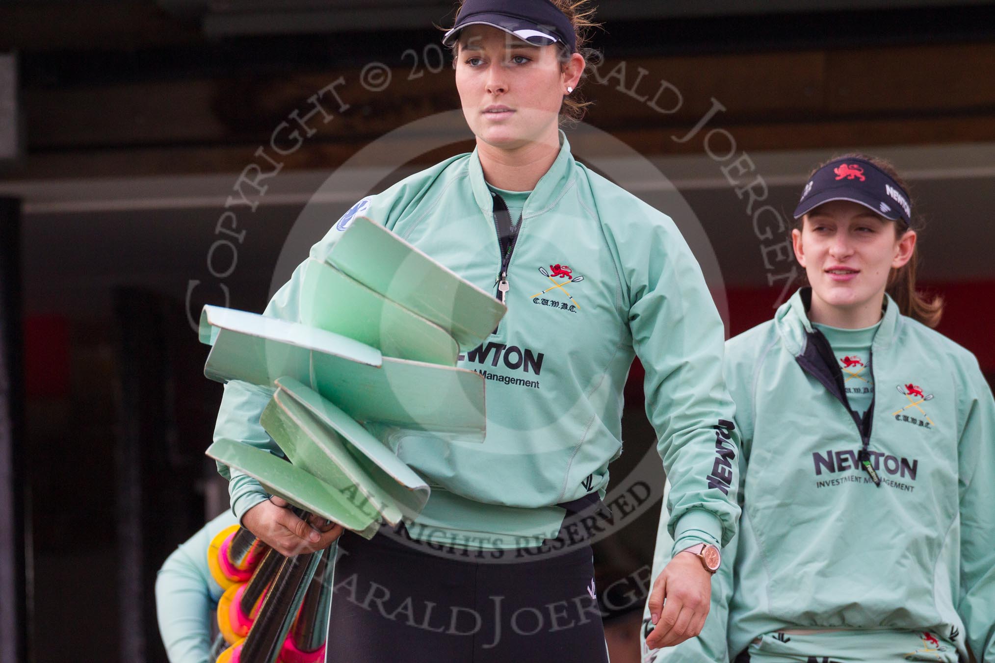 The Boat Race season 2016 - Women's Boat Race Trial Eights (CUWBC, Cambridge).
River Thames between Putney Bridge and Mortlake,
London SW15,

United Kingdom,
on 10 December 2015 at 10:08, image #1