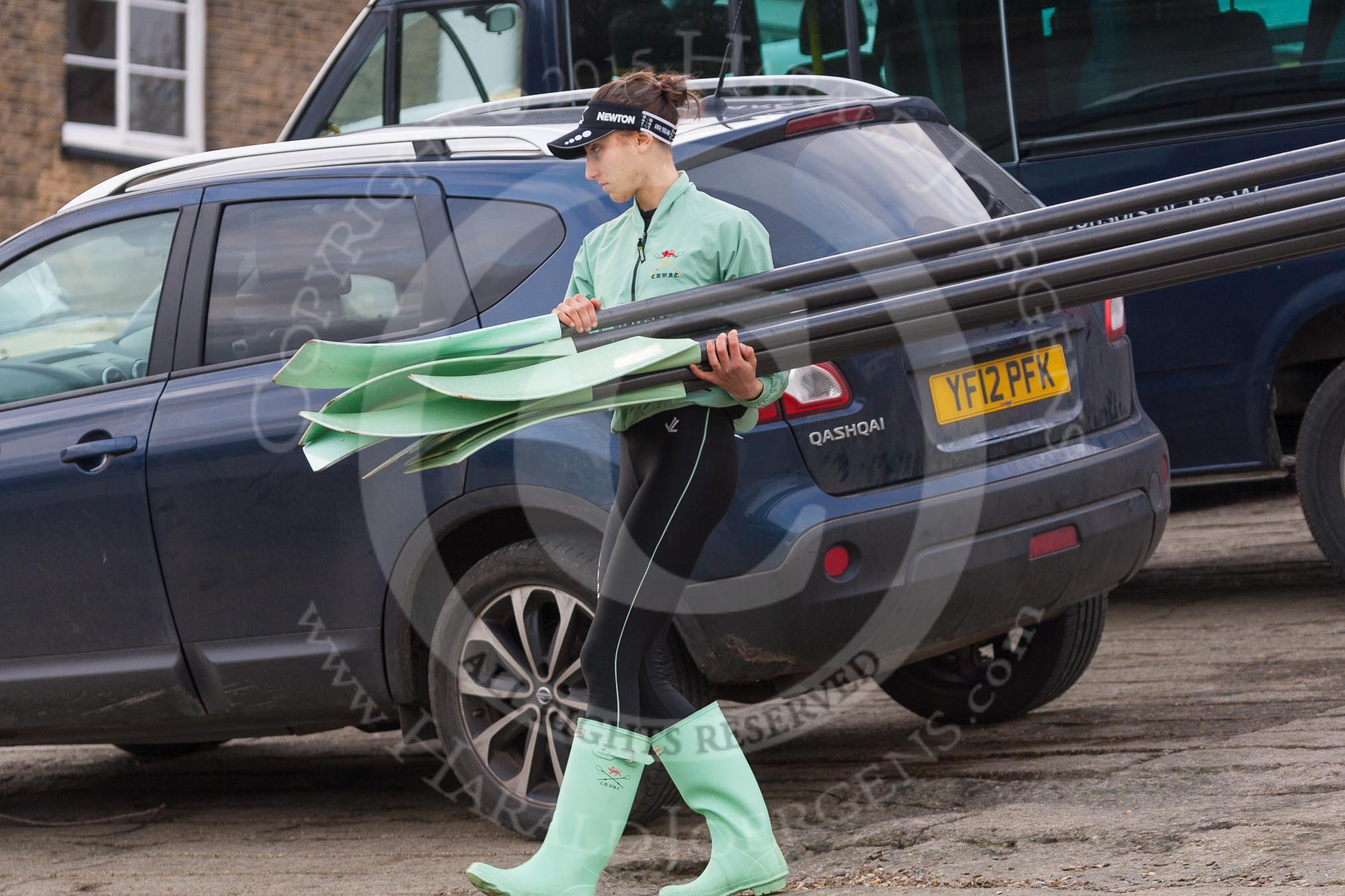The Boat Race season 2016 - Women's Boat Race Trial Eights (CUWBC, Cambridge).
River Thames between Putney Bridge and Mortlake,
London SW15,

United Kingdom,
on 10 December 2015 at 10:10, image #3