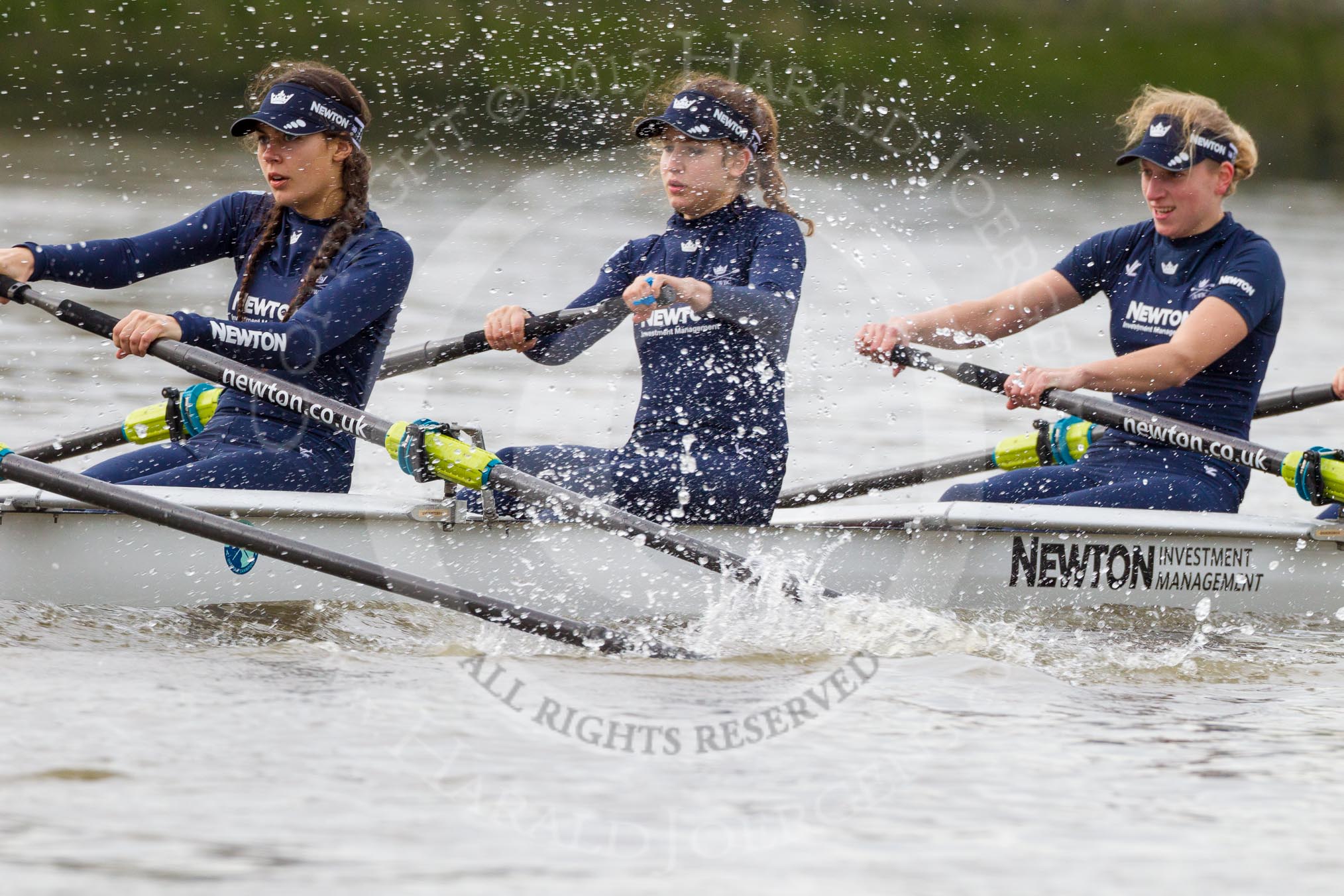 The Boat Race season 2016 - Women's Boat Race Trial Eights (OUWBC, Oxford): "Scylla", here 4-Rebecca Te Water Naude, 3-Elettra Ardissino, 2-Merel Lefferts.
River Thames between Putney Bridge and Mortlake,
London SW15,

United Kingdom,
on 10 December 2015 at 12:18, image #142