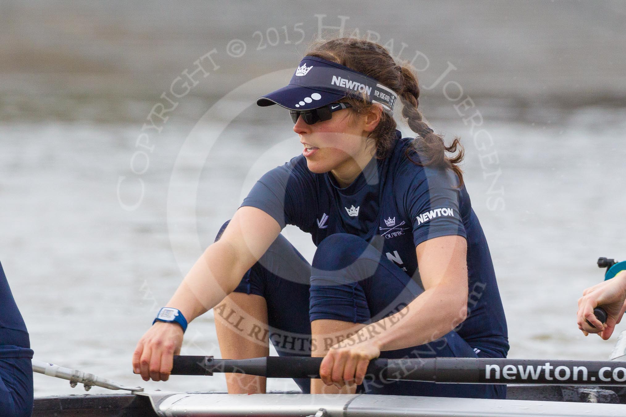 The Boat Race season 2016 - Women's Boat Race Trial Eights (OUWBC, Oxford): "Scylla", here 7 seat Lauren Kedar.
River Thames between Putney Bridge and Mortlake,
London SW15,

United Kingdom,
on 10 December 2015 at 12:19, image #153