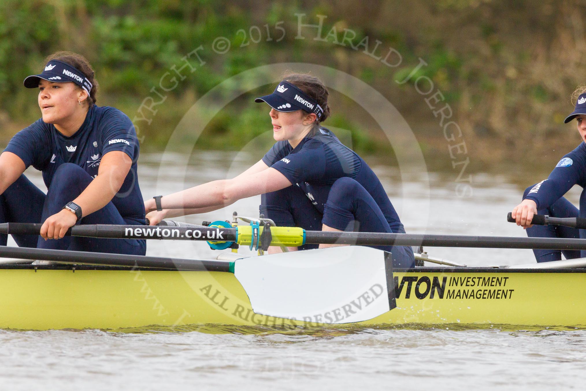The Boat Race season 2016 - Women's Boat Race Trial Eights (OUWBC, Oxford): "Charybdis", here 3-Lara Pysden, 2-Christina Fleischer.
River Thames between Putney Bridge and Mortlake,
London SW15,

United Kingdom,
on 10 December 2015 at 12:22, image #181