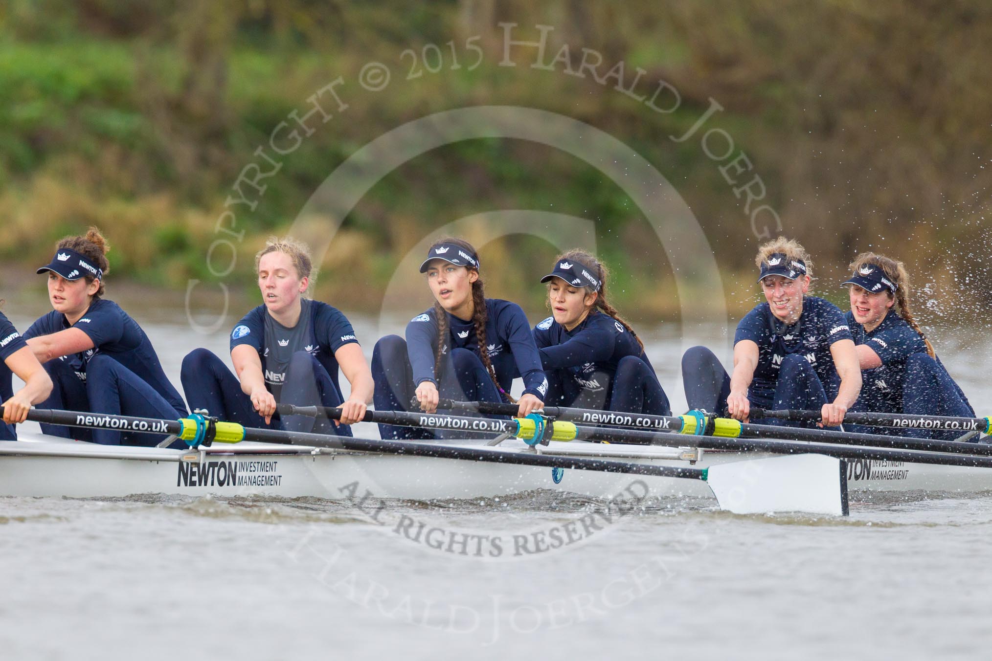 The Boat Race season 2016 - Women's Boat Race Trial Eights (OUWBC, Oxford): "Scylla", here 6-Joanne Jansen, 5-Anastasia Chitty, 4-Rebecca Te Water Naude, 3-Elettra Ardissino, 2-Merel Lefferts, bow-Issy Dodds.
River Thames between Putney Bridge and Mortlake,
London SW15,

United Kingdom,
on 10 December 2015 at 12:22, image #188