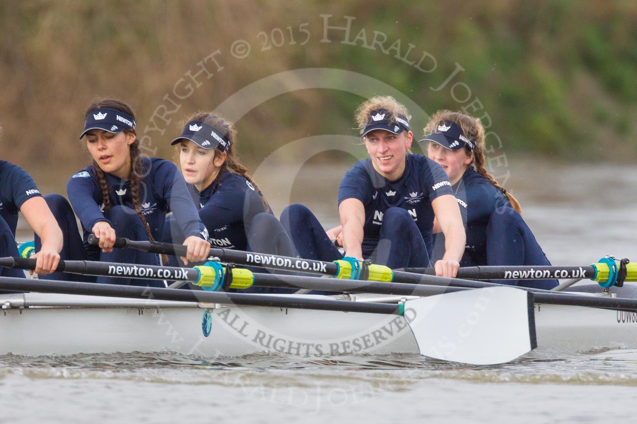 The Boat Race season 2016 - Women's Boat Race Trial Eights (OUWBC, Oxford): "Scylla", here 4-Rebecca Te Water Naude, 3-Elettra Ardissino, 2-Merel Lefferts, bow-Issy Dodds.
River Thames between Putney Bridge and Mortlake,
London SW15,

United Kingdom,
on 10 December 2015 at 12:23, image #191