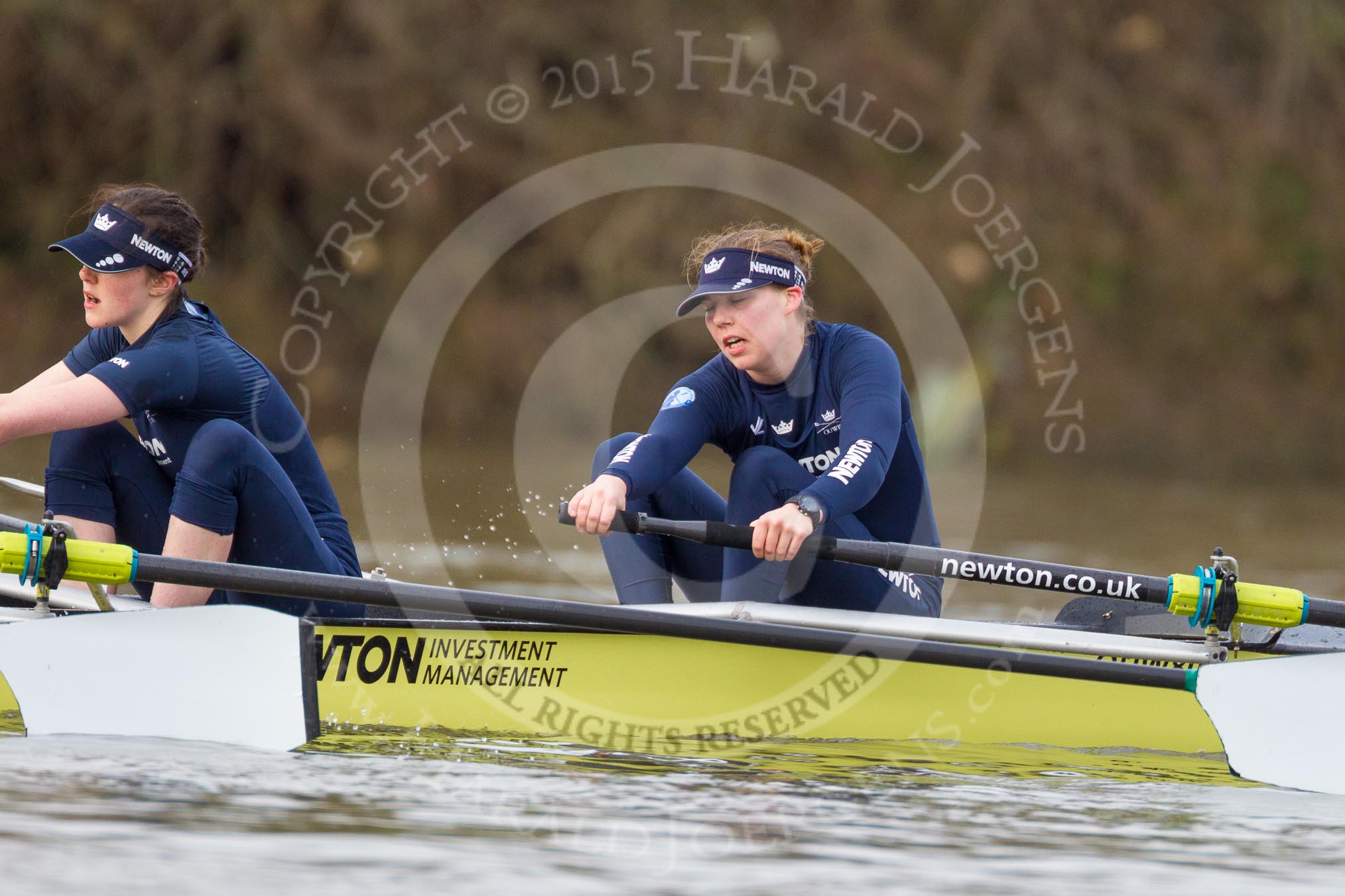 The Boat Race season 2016 - Women's Boat Race Trial Eights (OUWBC, Oxford): "Charybdis", here 2-Christina Fleischer, bow-Georgie Daniell.
River Thames between Putney Bridge and Mortlake,
London SW15,

United Kingdom,
on 10 December 2015 at 12:23, image #193