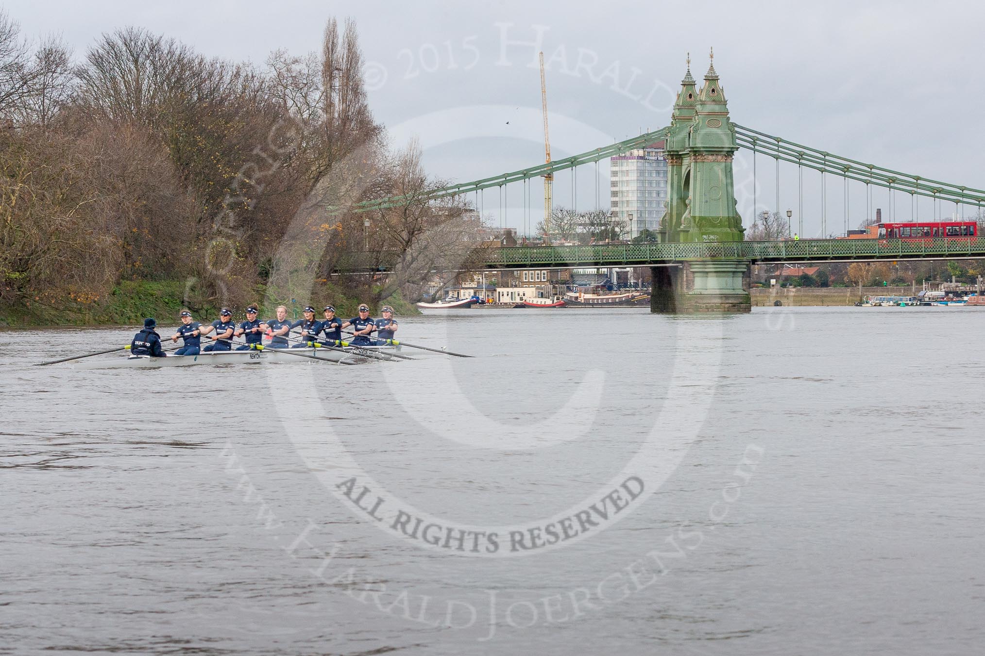 Photo 1512101224541D2130690HaraldJoergens The Boat Race season 2016 - Women's Boat Race Trial Eights (OUWBC, Oxford): "Scylla", approaching Hammersmith Bridge, cox-Antonia Stutter, stroke-Emma Lukasiewicz, 7-Lauren Kedar, 6-Joanne Jansen, 5-Anastasia Chitty, 4-Rebecca Te Water Naude, 3-Elettra Ardissino, 2-Merel Lefferts, bow-Issy Dodds.
River Thames between Putney Bridge and Mortlake,
London SW15,
United Kingdom,
on 10 December 2015 at 12:24, image #203
